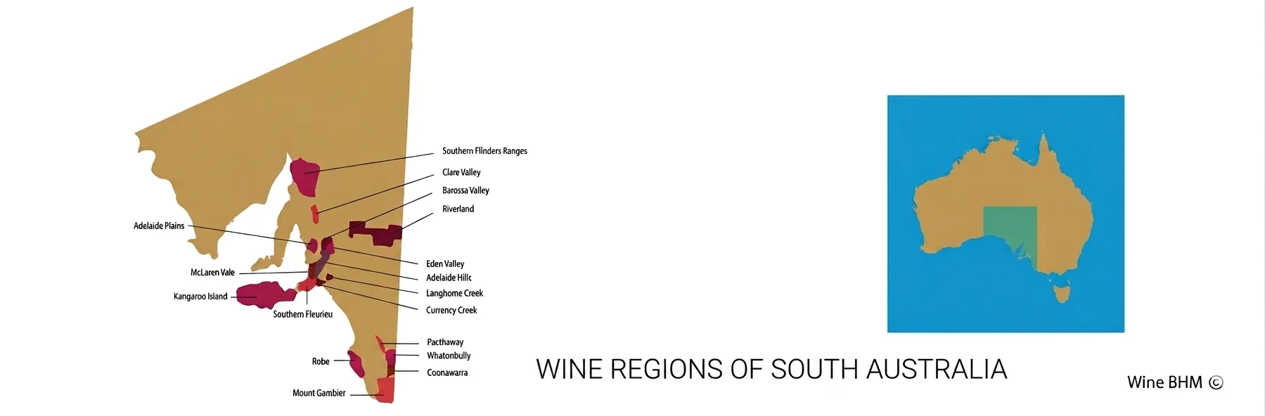 Map of South Australia's wine regions