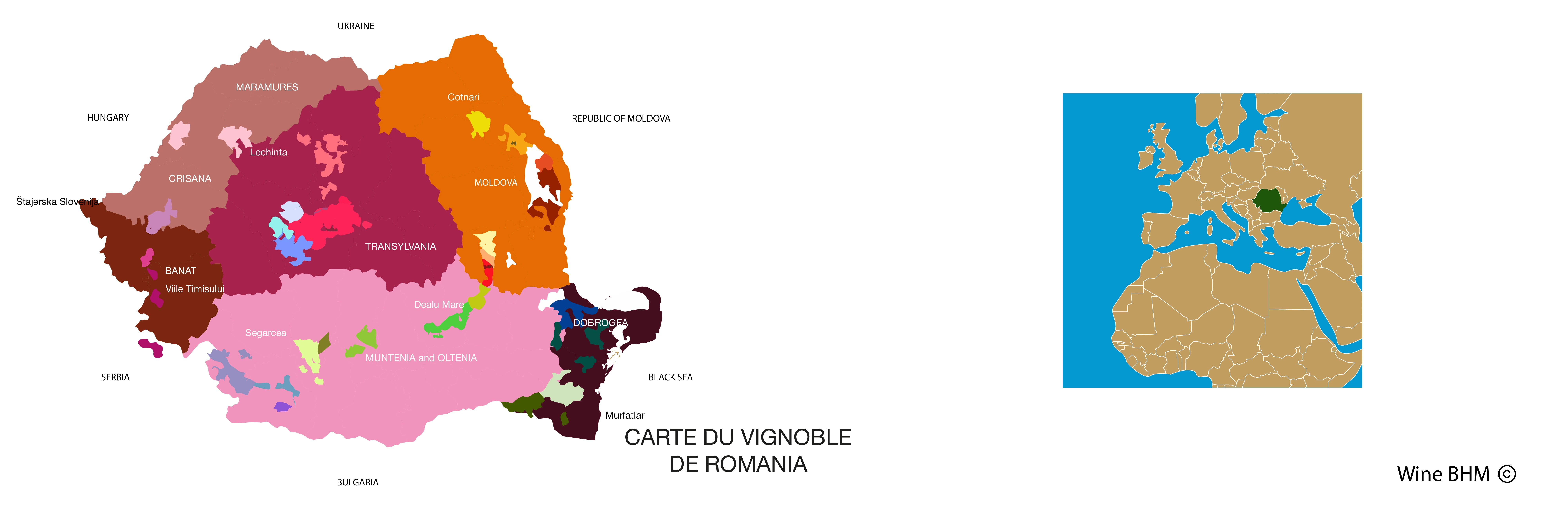 Carte viticole de Roumanie
