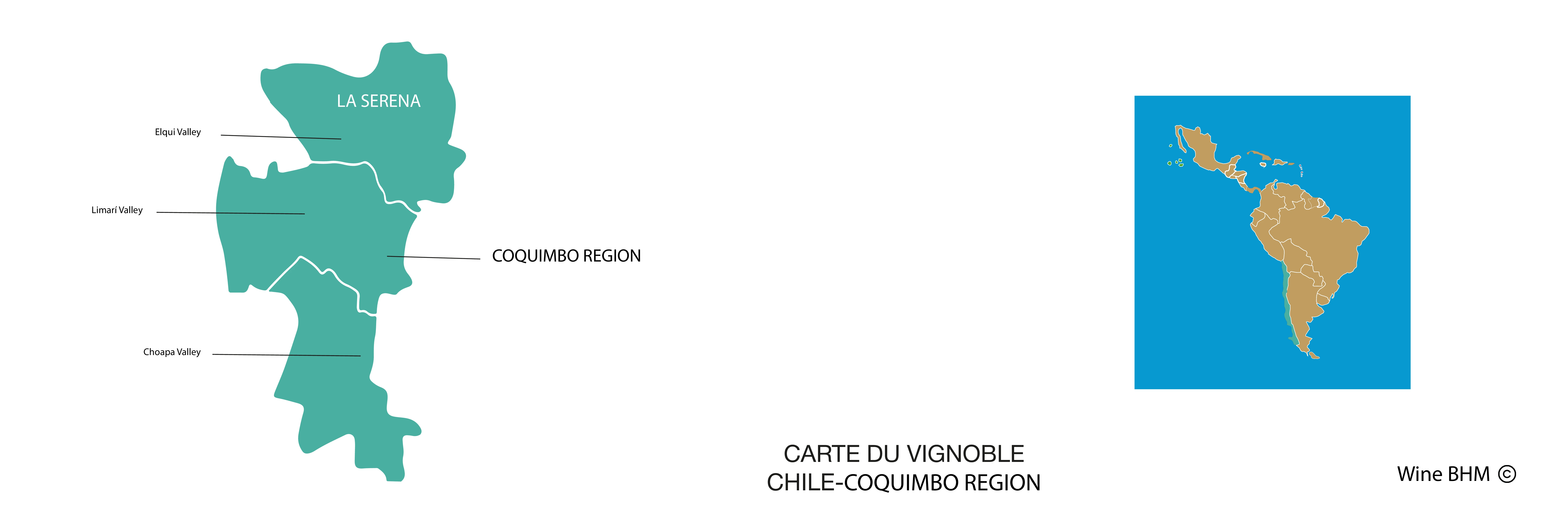 Carte du vignobles de Coquimbo