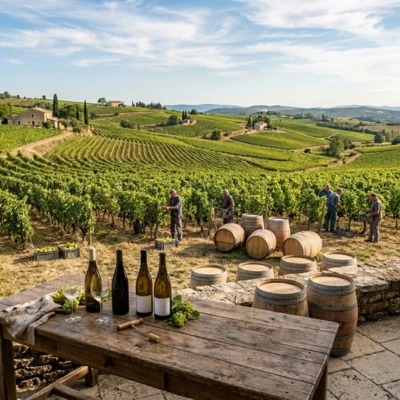 Fonctionnement et équipements d'une cave coopérative viticole avec vignerons et cuves en inox
