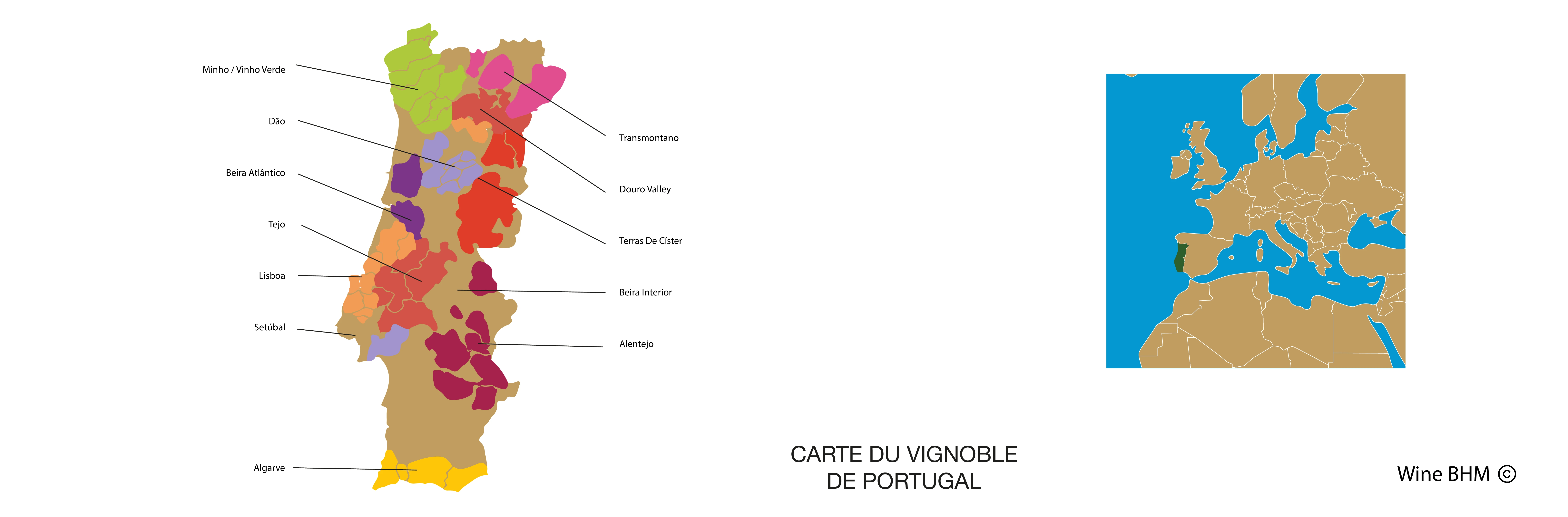carte du vignoble portugal