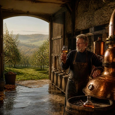 Traditional Norman Calvados production, from apple harvesting to ageing in oak barrels
