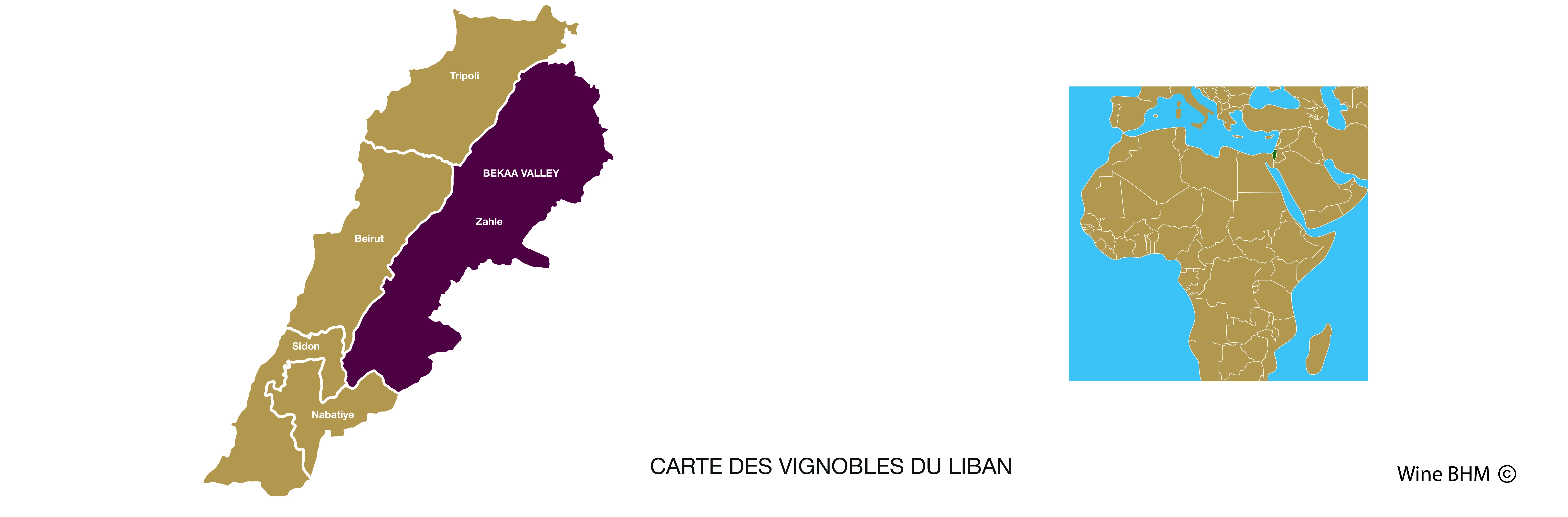 Carte du vignoble du Liban