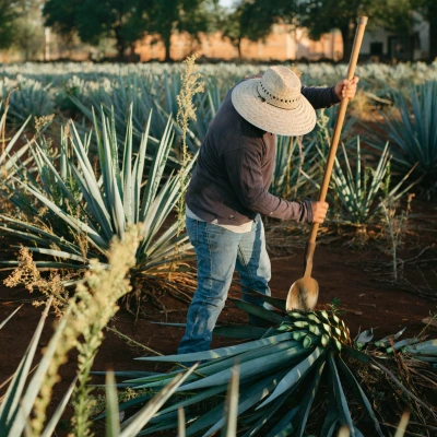 Producteur de tequila traditionnel récoltant de l'agave bleu au Mexique