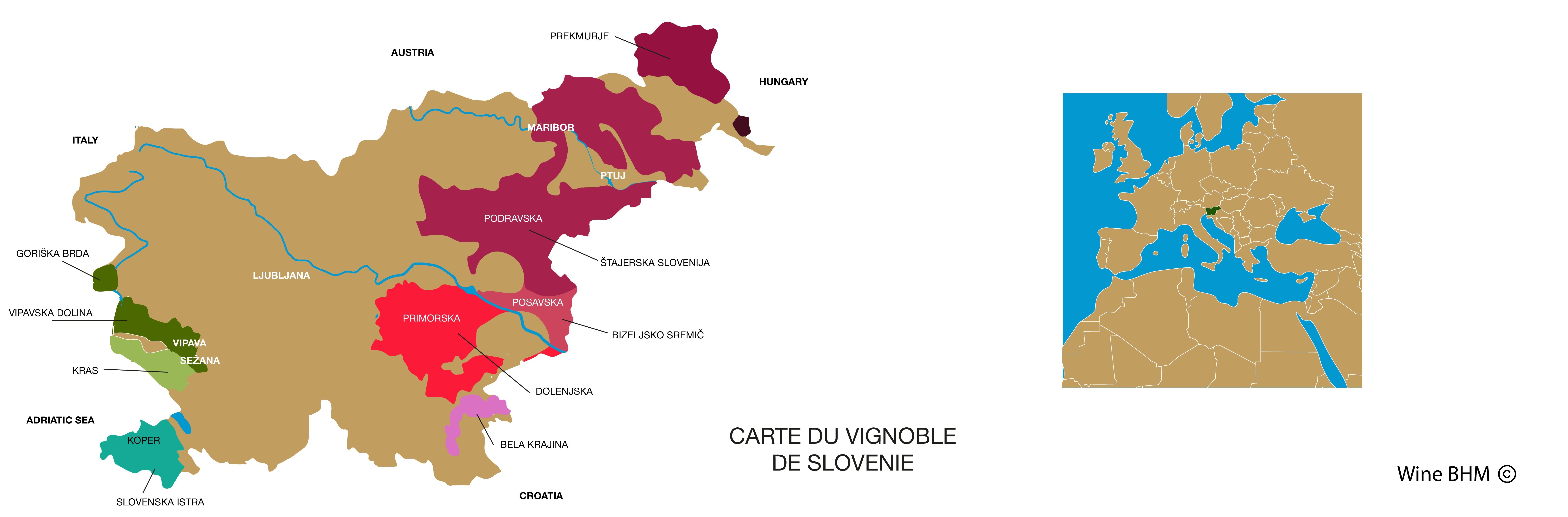 Carte viticole de Slovenie
