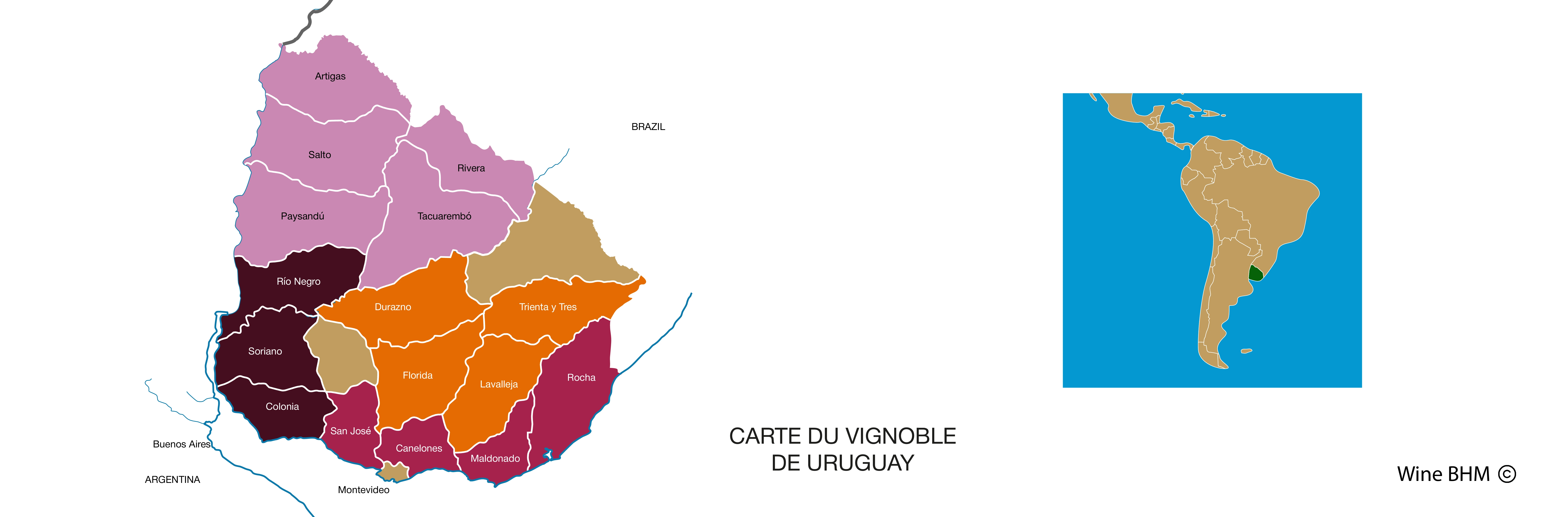 Carte viticole d'Uruguay