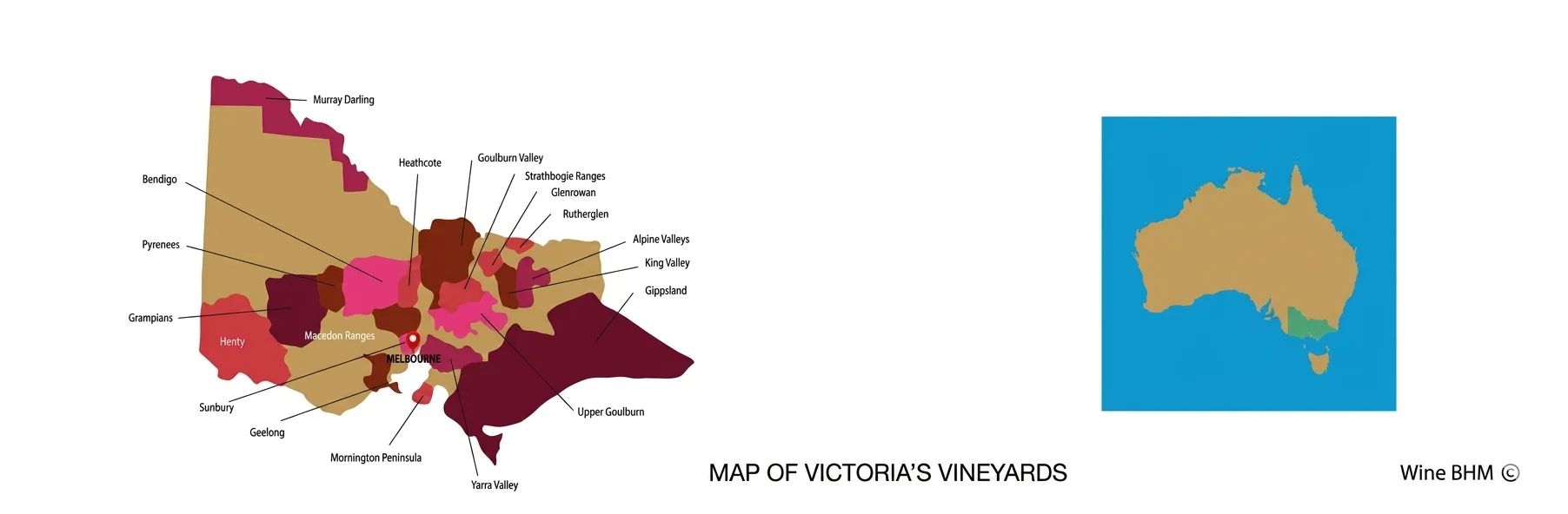 Map of Victoria's Vineyards