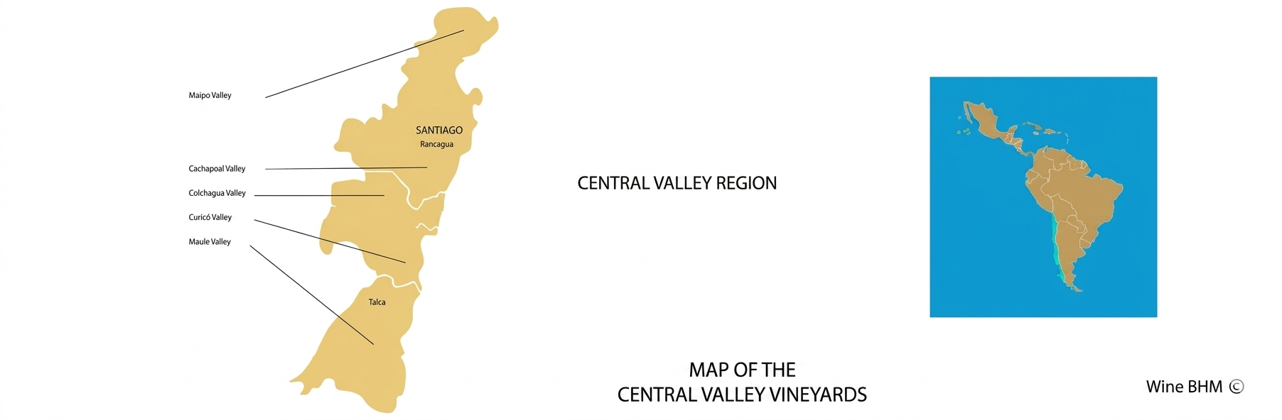 Map of the Central Valley Vineyards