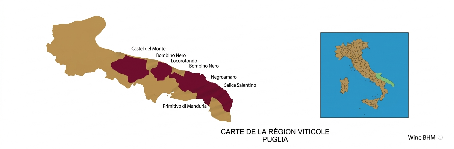 map of the wine region of puglia