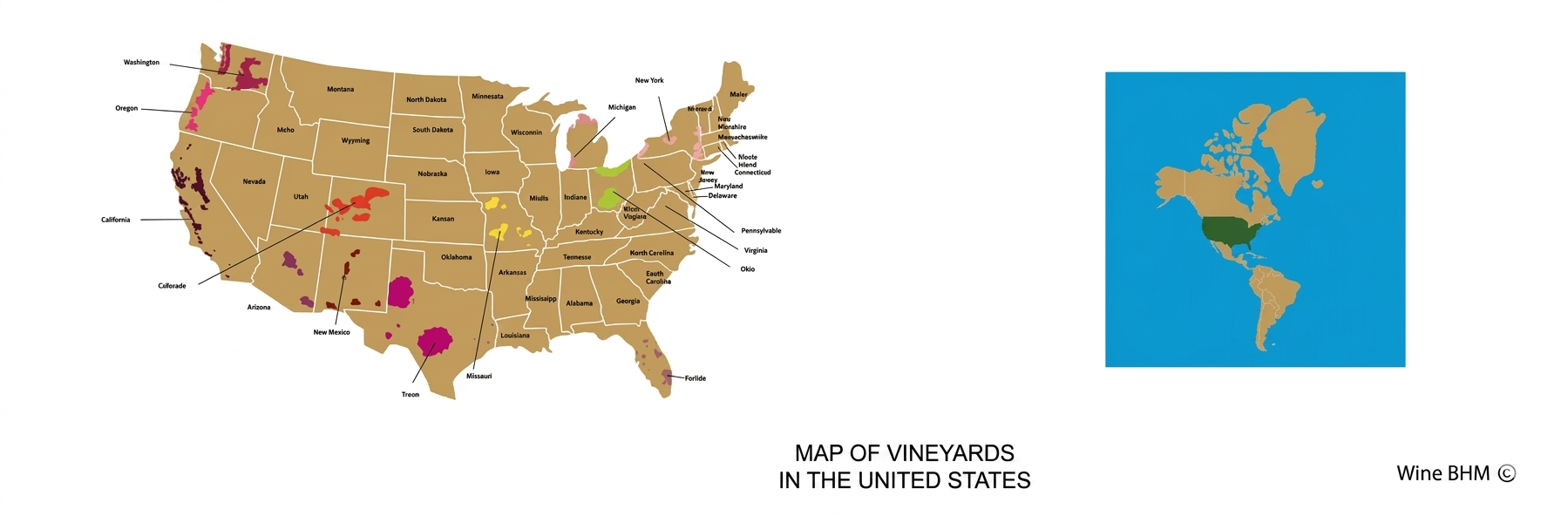 Map of Vineyards in the United States