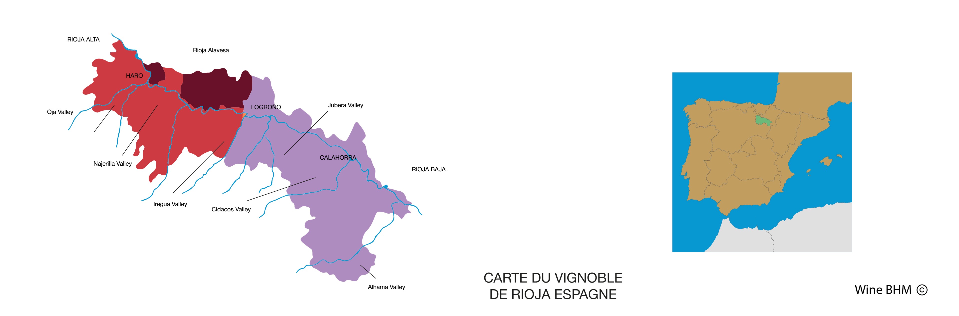 carte du vignobles de la Rioja