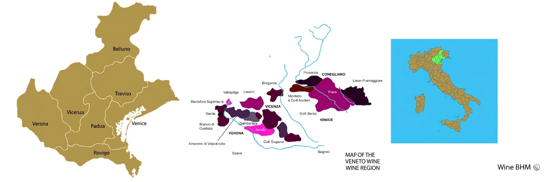 Map of the Veneto wine region