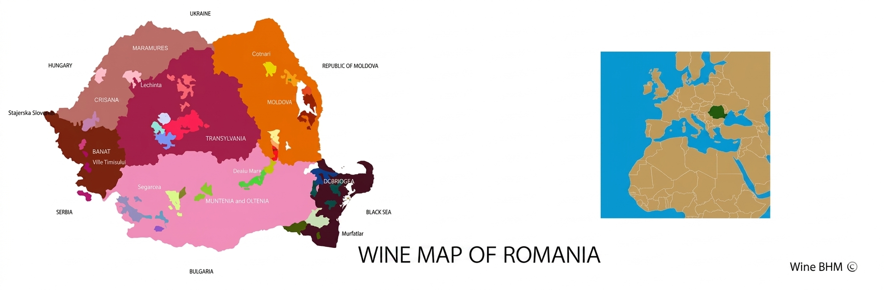 Wine Map of Romania