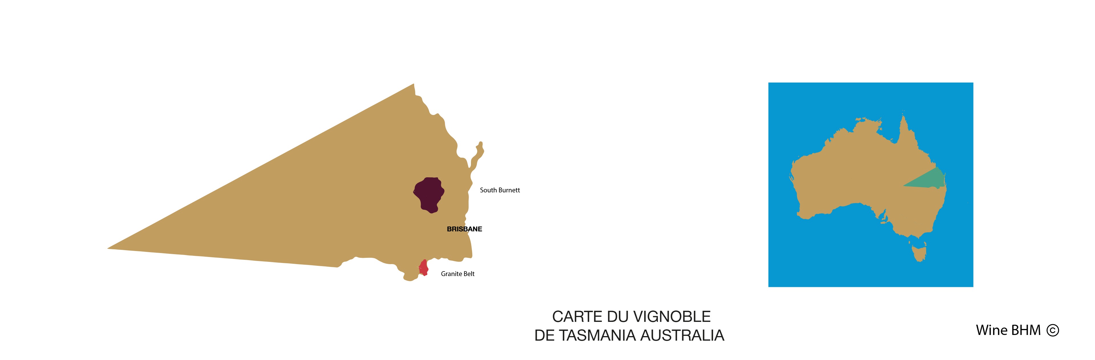 Carte du vignobles de Queensland