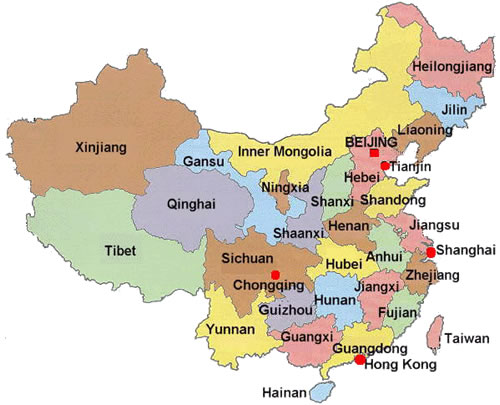 Carte Chine chine map