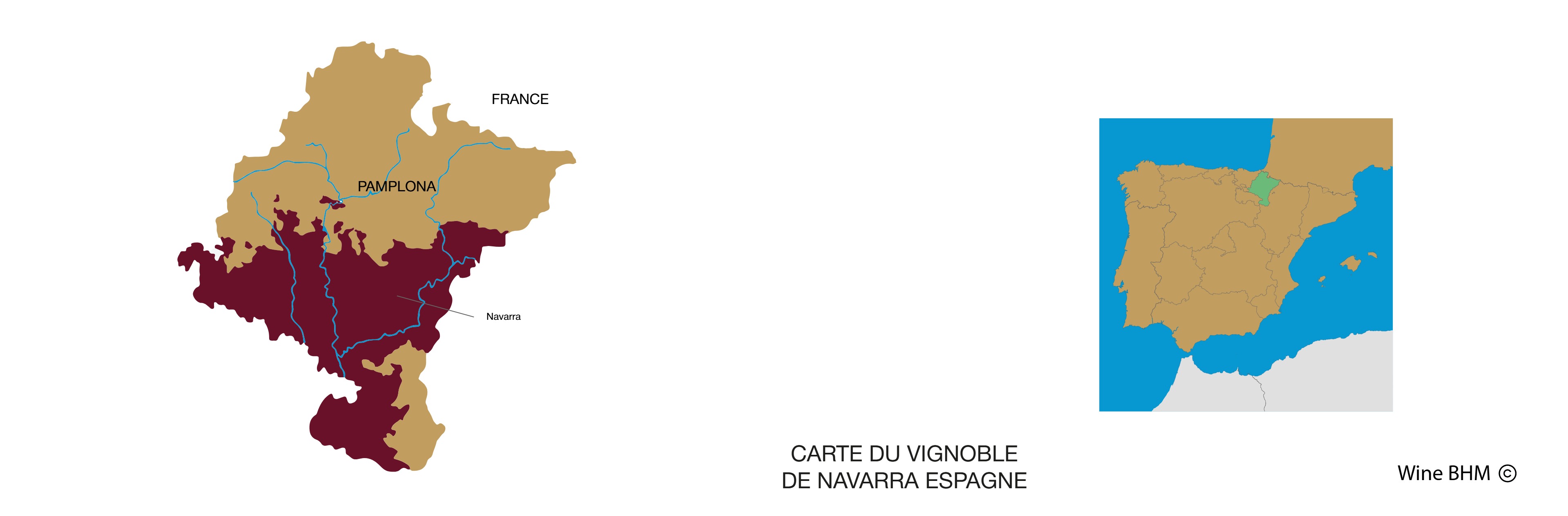 Carte du vignobles de Navarra