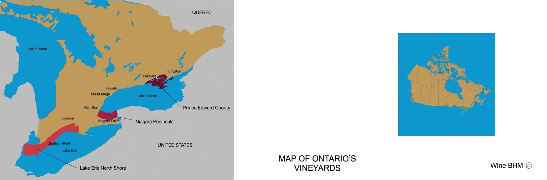 Map of Ontario's Vineyards