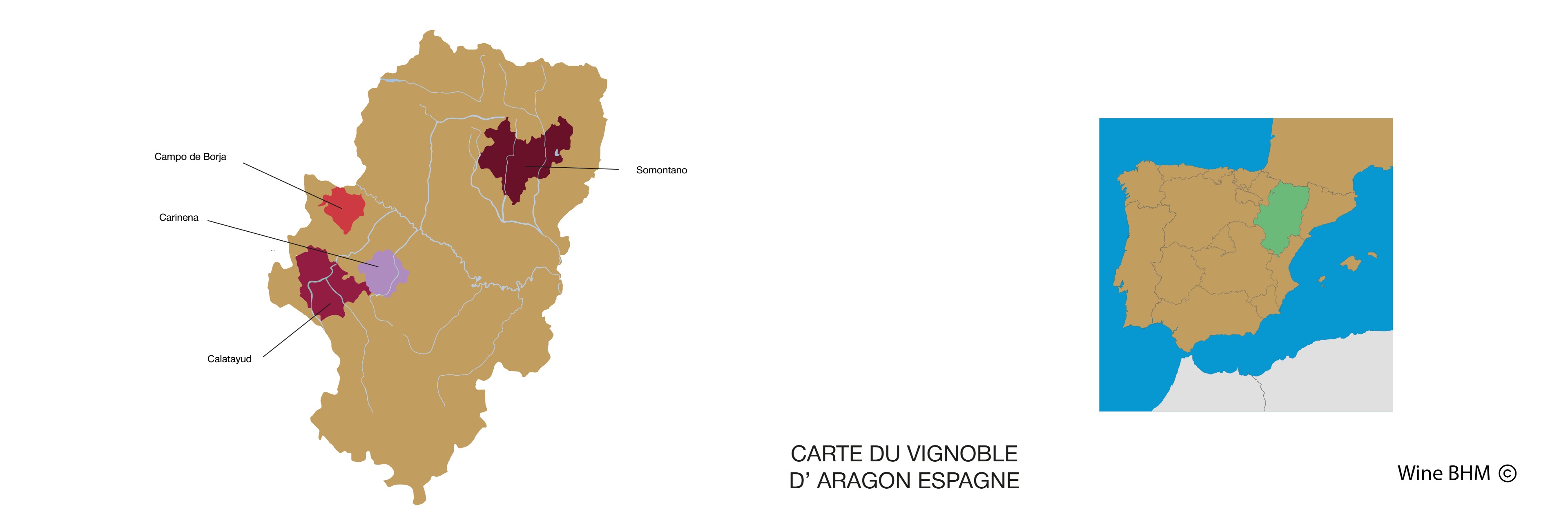 carte du vignoble de Arag&oacute;n