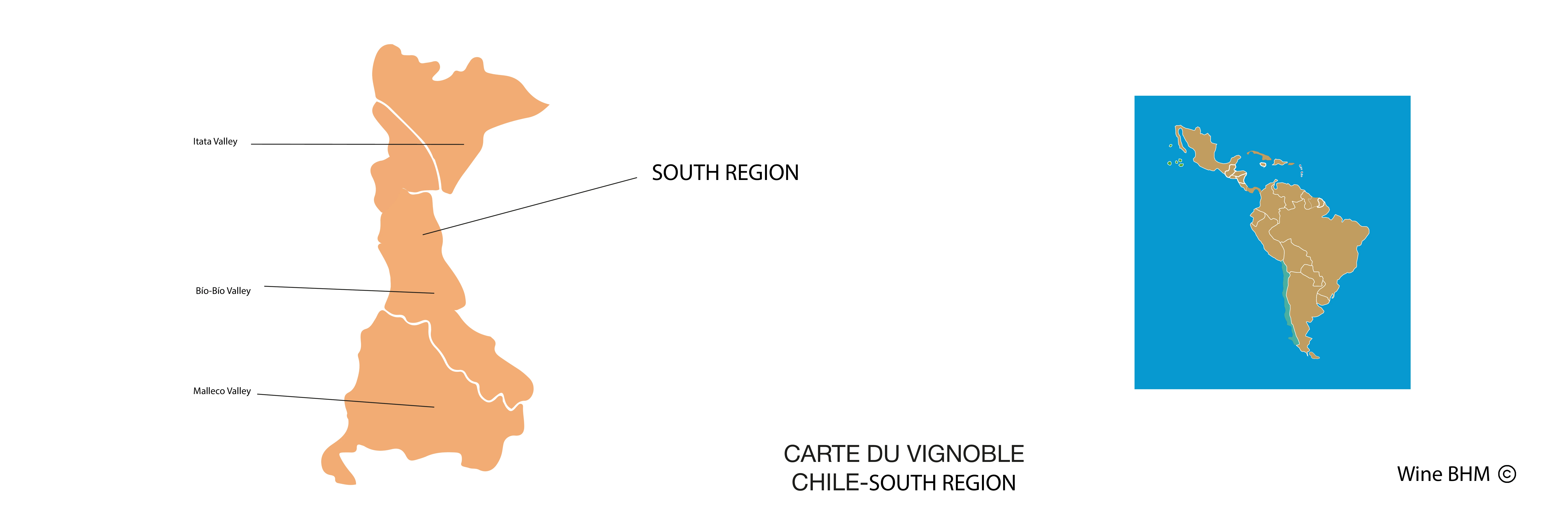 Carte du vignobles de Southern Regions
