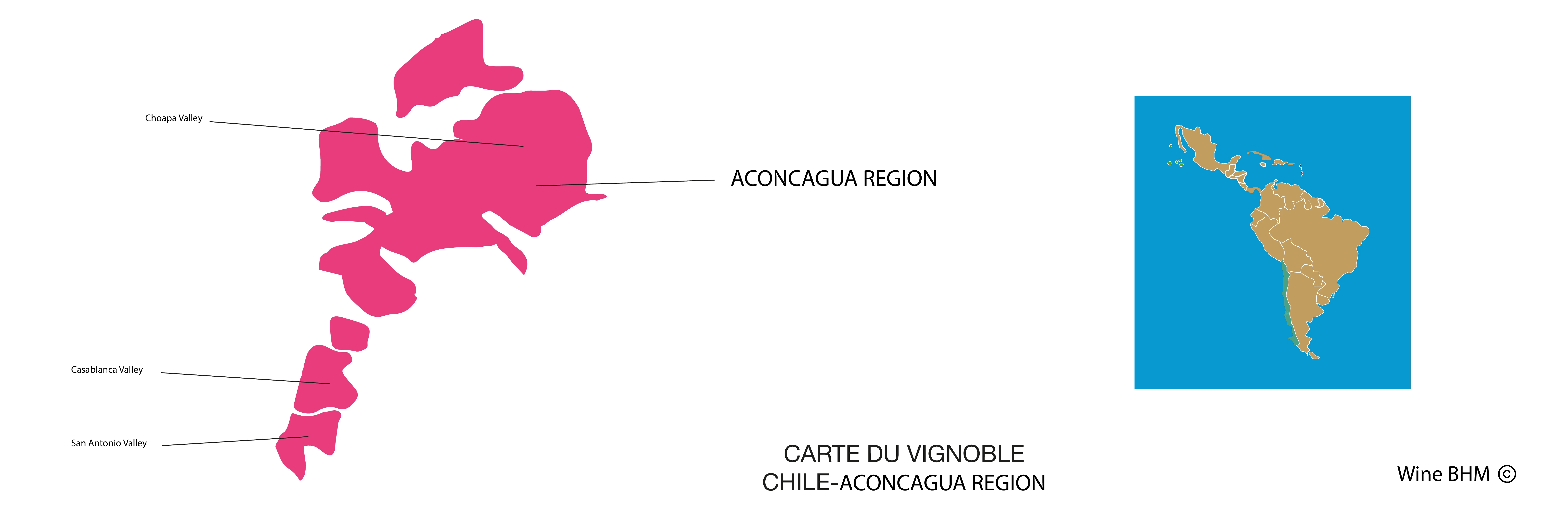 Carte du vignobles d'Aconcagua