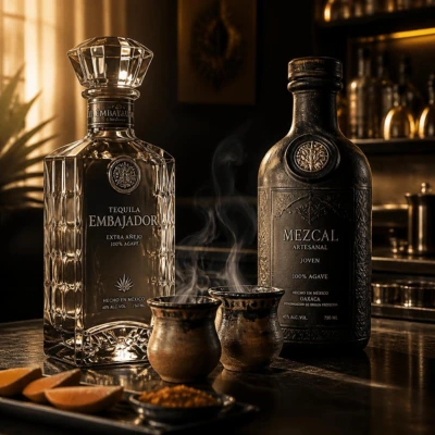 Illustration des enjeux actuels de la Tequila : culture de l'agave bleu, montée des marques premium et émergence du Mezcal artisanal