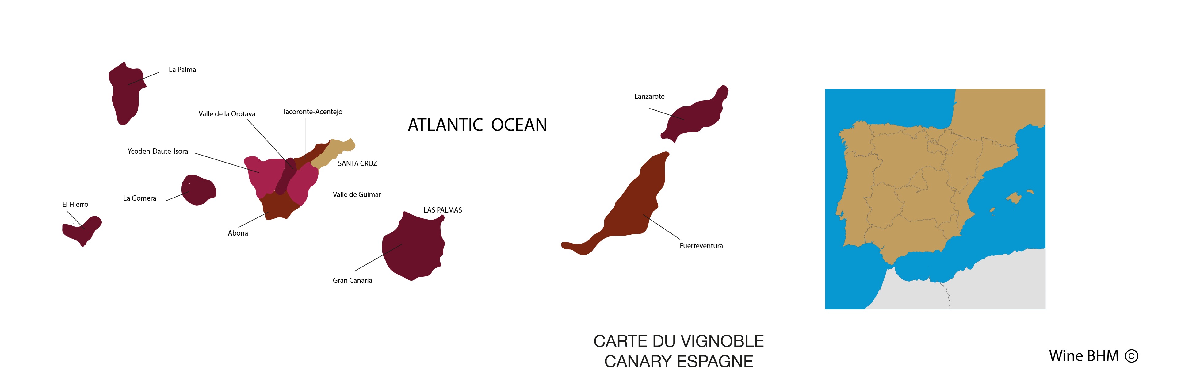 carte du vignoble de Canarias